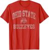 Винтажная потертая красная футболка Ohio State Buckeyes с официальной лицензией