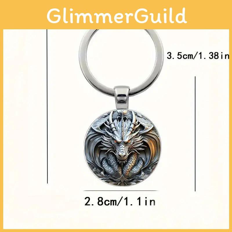 Мифический Брелок Голова Дракона Металлический Круглый Аксессуар Для Путешествий И Торжеств