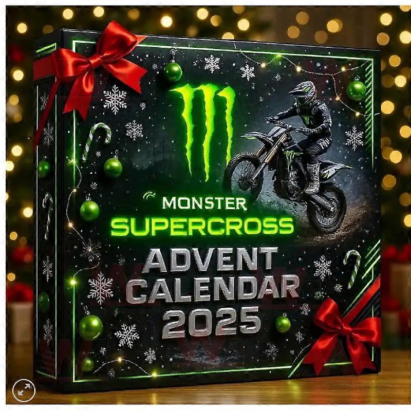 Мотоциклетный Адвент-календарь 2025 – 24 дня до Рождества, 2D Акриловое Праздничное Украшение, Идеальный Подарок для Мотоциклистов и Любителей Мотоциклов