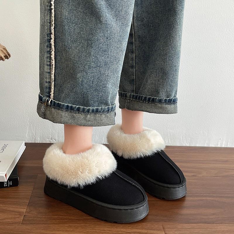 Мода женские ботинки круглые туфли на плоской подошве для женщин слипоны платформа короткий плюш лодыжка женские зимние ботинки уличные противоскользящие сохраняющие тепло туфли