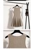Plus Size Women's Summer 2026 V-Neck Knit Vest Dress - Slimming French Style