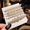 5-piece Set of Pearl Hair Clips with Straight Clips for Women's Fashionable Hair Clips, Suitable for All Hairstyles,