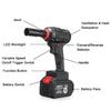 128V Electric Brushless Wrench 19800mAh Large Capacity Power Wrench Tool 1 OR 2 Lithium Batteries