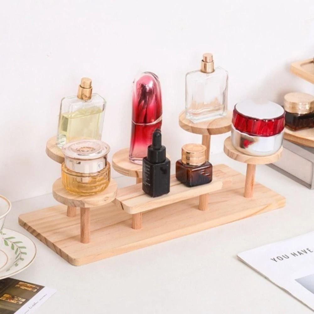 Деревянная Настольная Стойка для Хранения Штабелируемая Конструкция Рустикальный Стиль Подставка для Демонстрации Органайзер Многоуровневые Напольные Полки Настольный