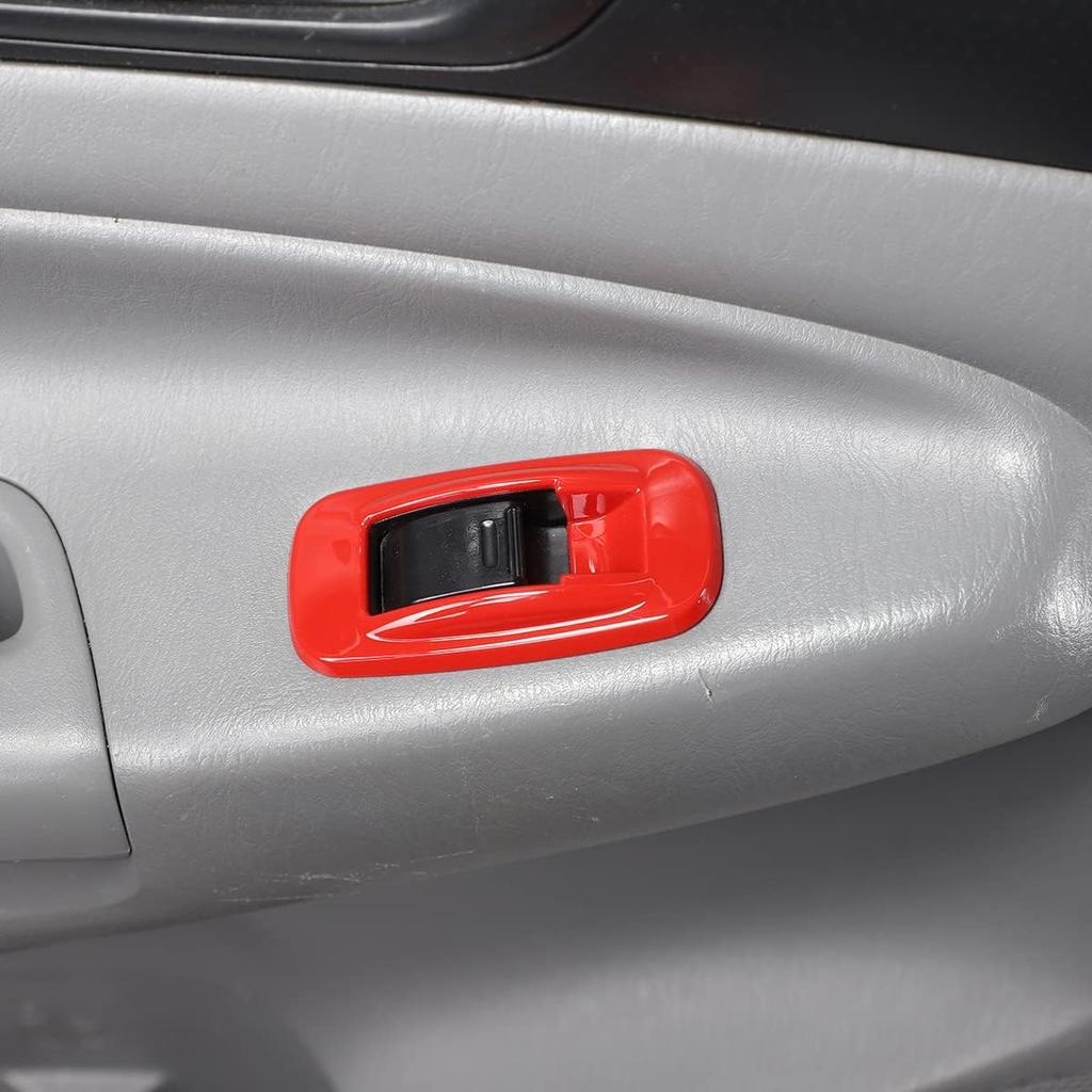 ABS Car Look Interior Door armrest Window Switch Panel Cover Trim for Toyota Tacoma 2011 2012 2013 2014 2015 (red)