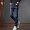 Эластичные и мягкие джинсы для мужчин, узкие и удобные, универсальные, облегающие прямые брюки с плюшевой подкладкой, повседневные брюки