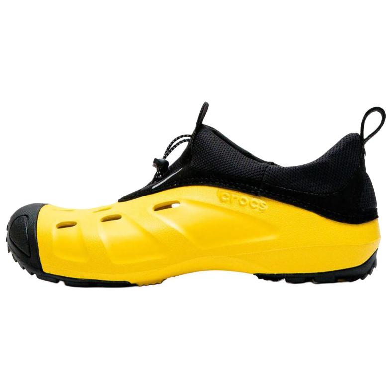 Crocs QUICK TRAIL Стильные и удобные повседневные кроссовки с низким верхом Унисекс Черно-желтые