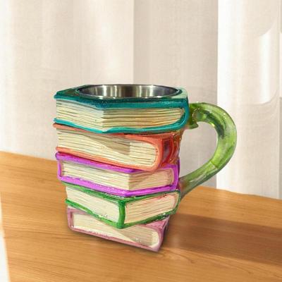 3D Расписная Книга Кофейная Кружка С Очаровательным Книжным Дизайном Уникальная Чашка для Напитков в Виде Стопки Книг Для Пива Вина Сока Чая Кофе