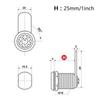 16/20/25/30mm DIY Locker Cupboard Safebox For Drawer Door Cylinder Hardware Locks 2 Keys Cam Lock