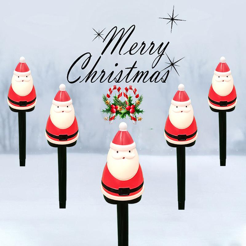 Solar Pathway Light Outdoor Waterproof Candy Ground Light Garden Landscape Christmas Holiday Decoration Santa Claus Lawn Lamp