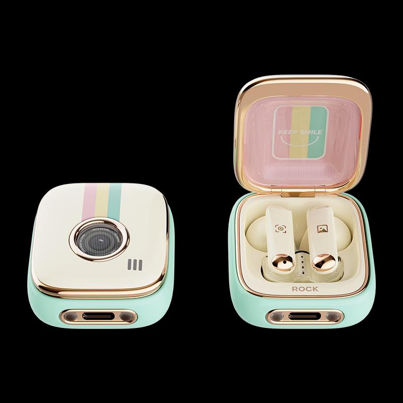 ROCK Ретро Камера Полувкладыши TWS Беспроводные Наушники