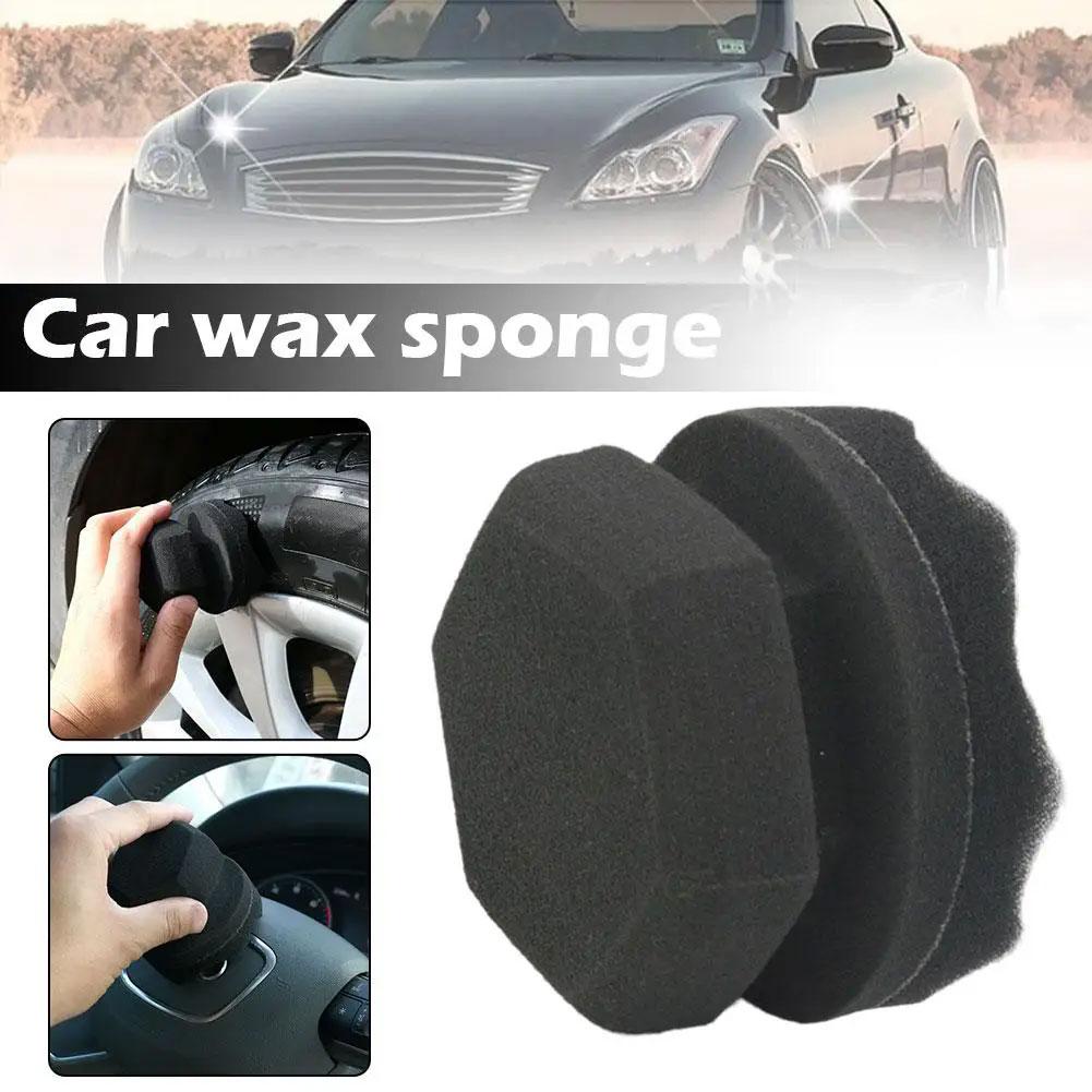 Car Tire Waxing Sponge Multi-functional High Density Wave Applicator Hexagonal Sponge Grip Dish Waxing Car Wash Dish Grip H E1J1