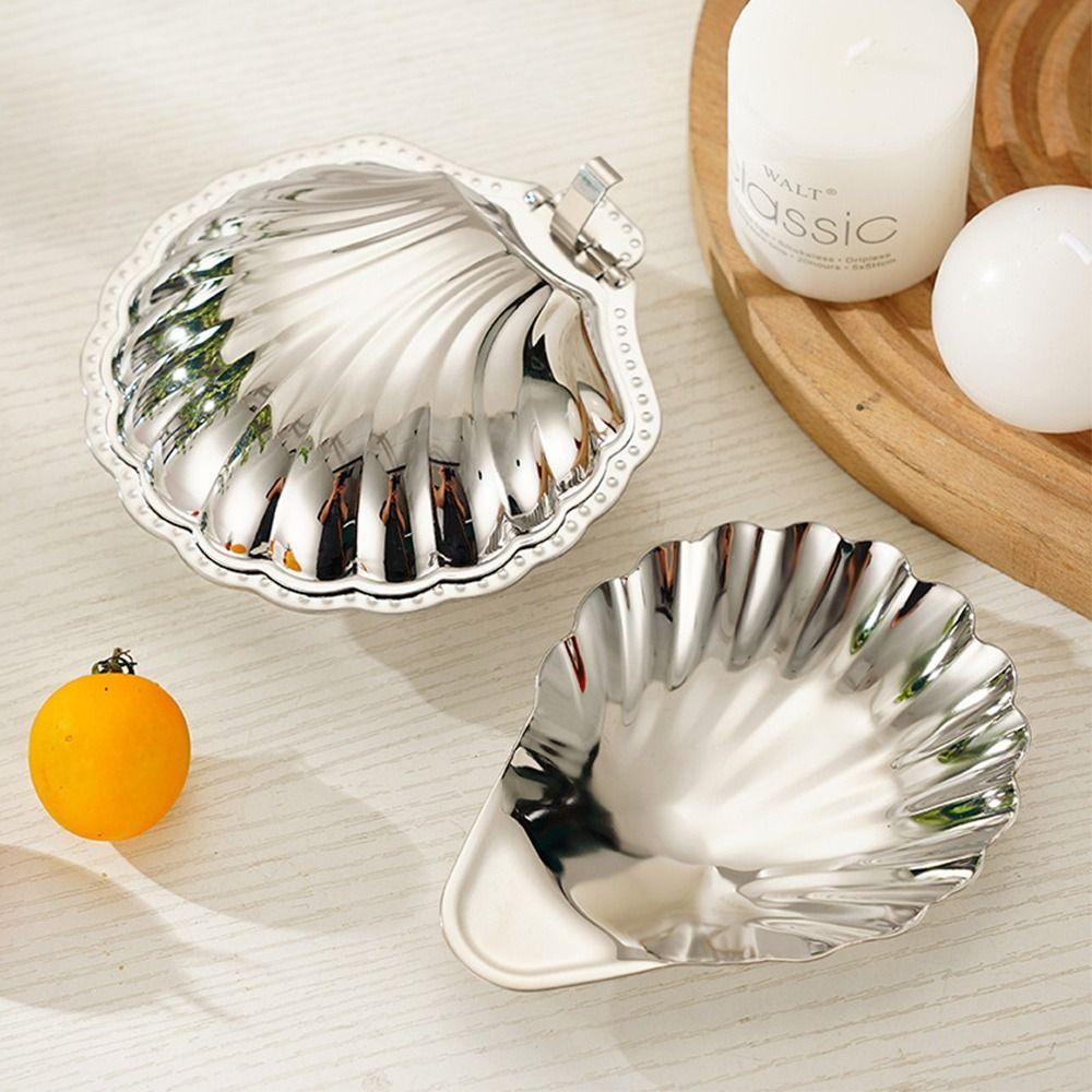 Shell Shape Fruit Snack Dish 304 Stainless Steel Snack Disc Creative Dessert Plate Home