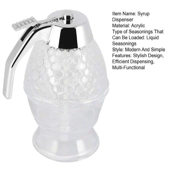 Honey Syrup Juice Dispenser No Drip Glass Beautiful Honeycomb Shaped Pot And Maple Syrup Dispenser Efficient Anti-Crystallization Multi-Functional Bee