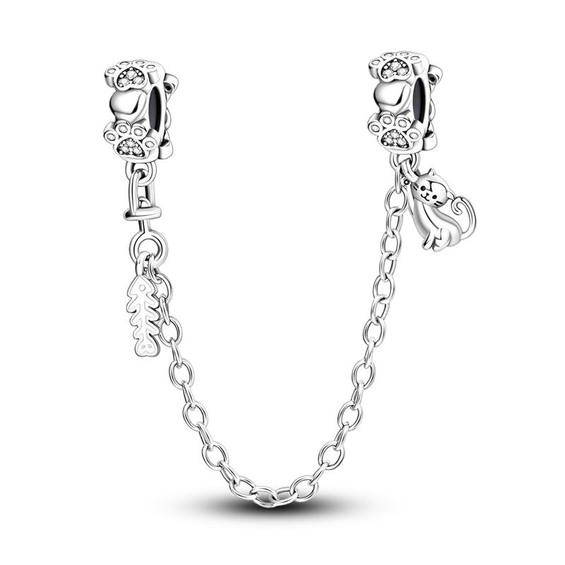 Top Sale Safety Chain 925 Sterling Silver Sun Moon And Stars Safety Chain Fits Pandora Bracelet Fine Women For Fashion Jewelry