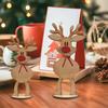 Christmas Freestanding Reindeer Holiday Wooden Standing Reindeer Tabletop Decoration for Xmas Dinner Table Decor