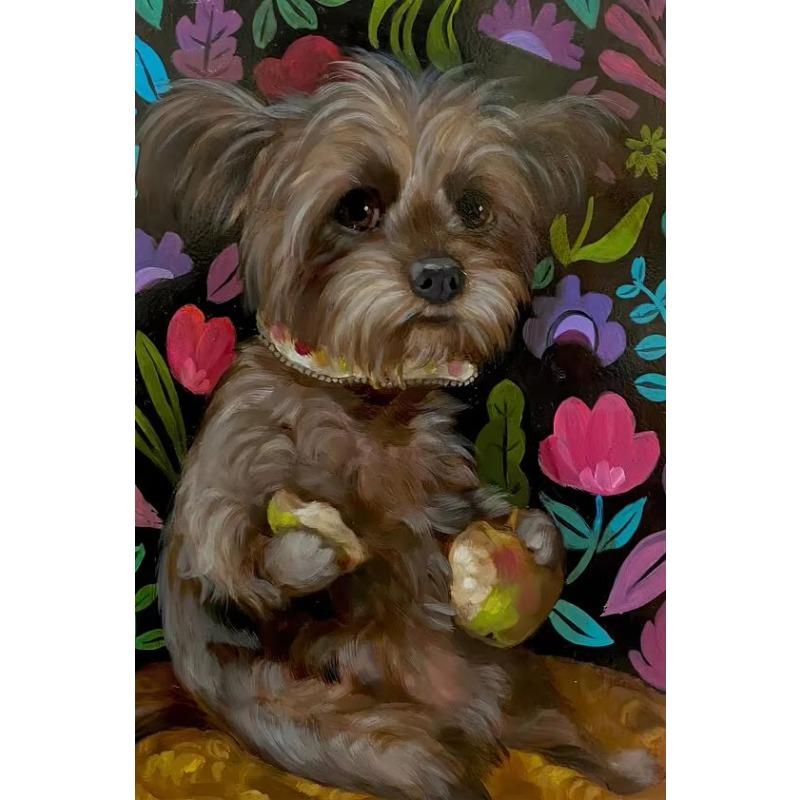 Funny Vintage Art Prints Cute Dog Eat Snacks Poster Retro Animal Wall Cat Have Cookie Cake Canvas Painting For Living Room