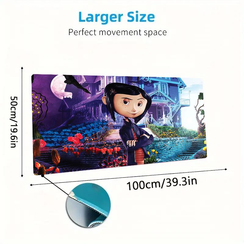 Coraline3 Print Cushion Non-slip Laptop Tablet Big Mousepad XXL Mat Mini PC Playmat With Lock edge