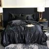 Luxury Gold Mulberry Silk Bedding Set Comforter Quilt Cover Flat Sheet Pillowcase Double Ru Europe Queen Bed Linen Duvet Covers