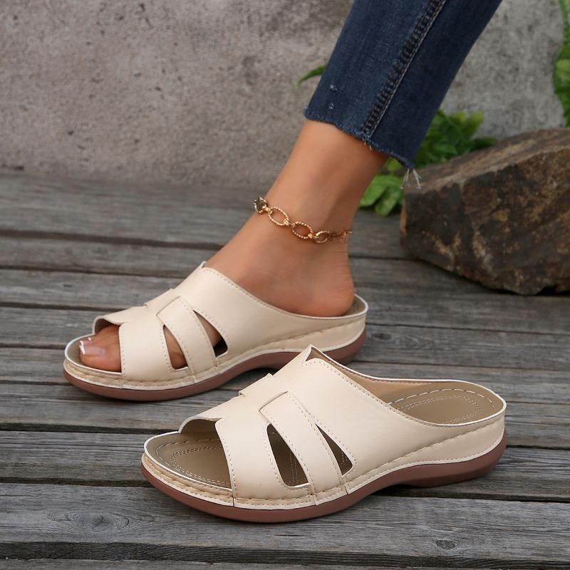 Новые модные женские босоножки с открытым носком, летние, новые мягкие сексуальные женские босоножки на танкетке, повседневные женские босоножки, пляжная обувь