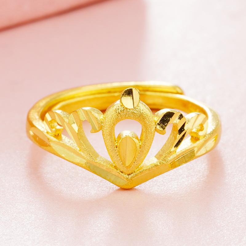 Crown Open Ring Fashion Pure Hand Jewelry for Women
