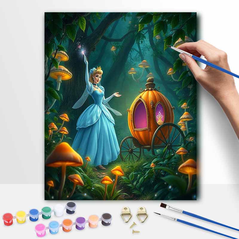 Disney Золушка тыквенная карета художественный набор для рисования ручной работы DIY подарок домашний декор настенный декор волшебный лесной пейзаж набор для рисования на холсте