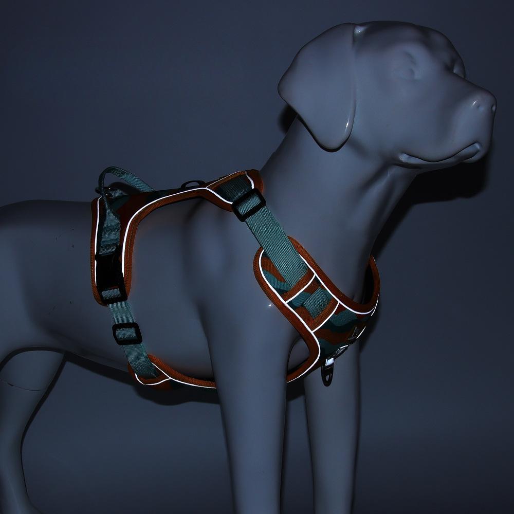 Поводок для собак, взрывозащищенный, для больших собак, со светоотражающими элементами на грудь и спину, для поездок на работу