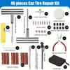 Tire Repair Kit 46PCS Motorcycle Car Accessories Studding Tool Set Puncture Pug Set Car Tire Repair Tool Auto Bike Tire Repair