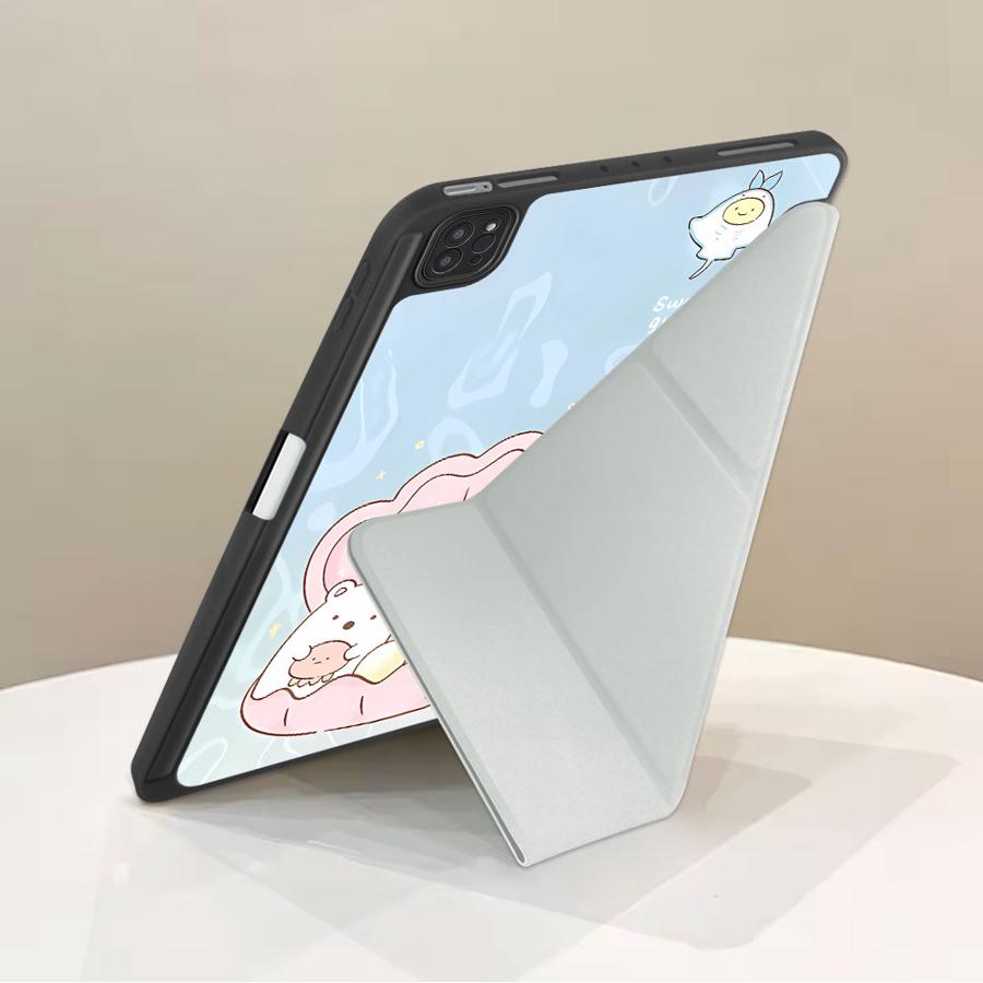 Чехол-держатель с животными внутри ракушек для планшета iPad Pro 11-го 10-го 9-го 8-го 7-го 12,9 дюйма Mini 6 7 Air 4 5 M3 M2 1 2 M4