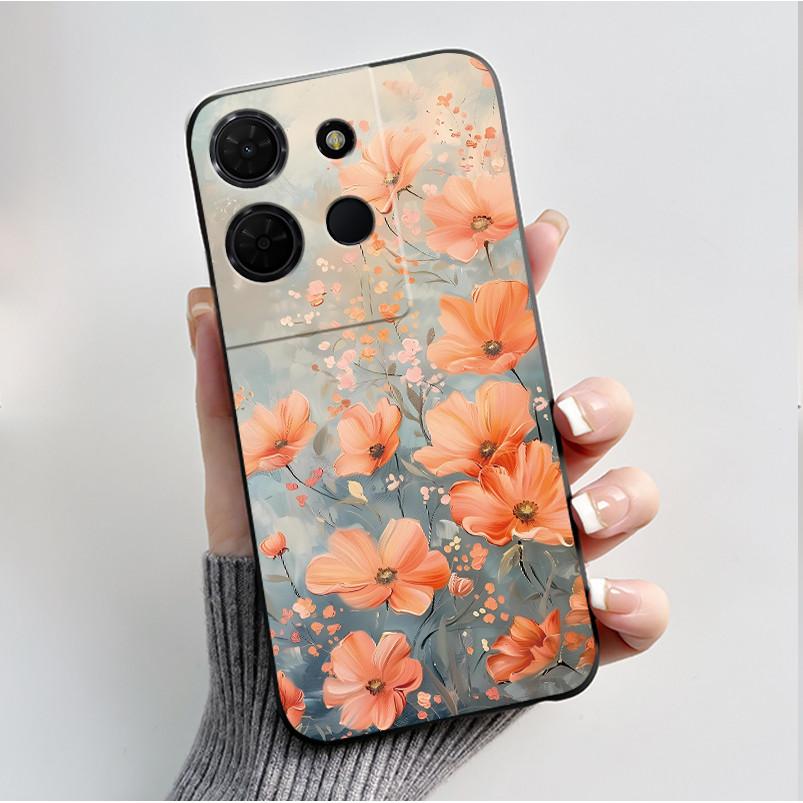 Чехол с принтом для TCL 503 502 501 Чехол для TCL K11 T432W Funda Мягкий силиконовый Черный корпус Vodafone Smart M25 Capa Милый цветочный корпус