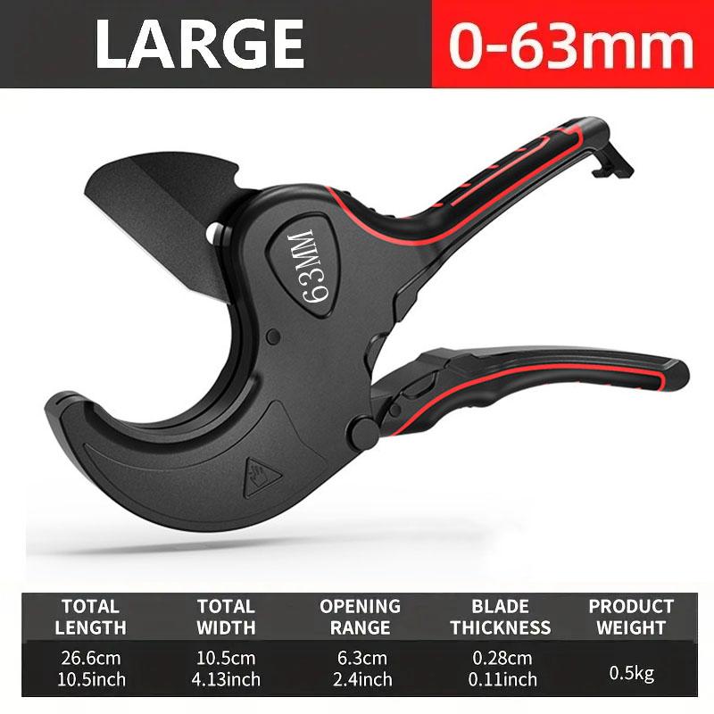 1pc Water Pipe Scissors Professional Hot Melt Pipe Scissors Pvc Pipe Cutter Pipe Self-locking Ratchet Pipe Knife Hand Tools