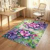Floral Garden Art Theme Soft Crystal Velvet Rug Custom Name & Text Print Non Slip Floor Rug for Bedroom Living Room