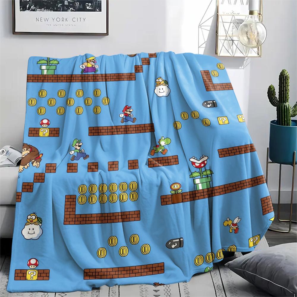 Mario Level Scene Blanket, Mario Fan Soft Throw, Perfect Gift.chl