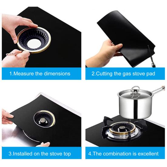 1/2 шт. Коврик для газовой плиты Легко чистить Антипригарное Многоразовое покрытие Термостойкий Защитный коврик для варочной панели Кухонный предмет первой необходимости
