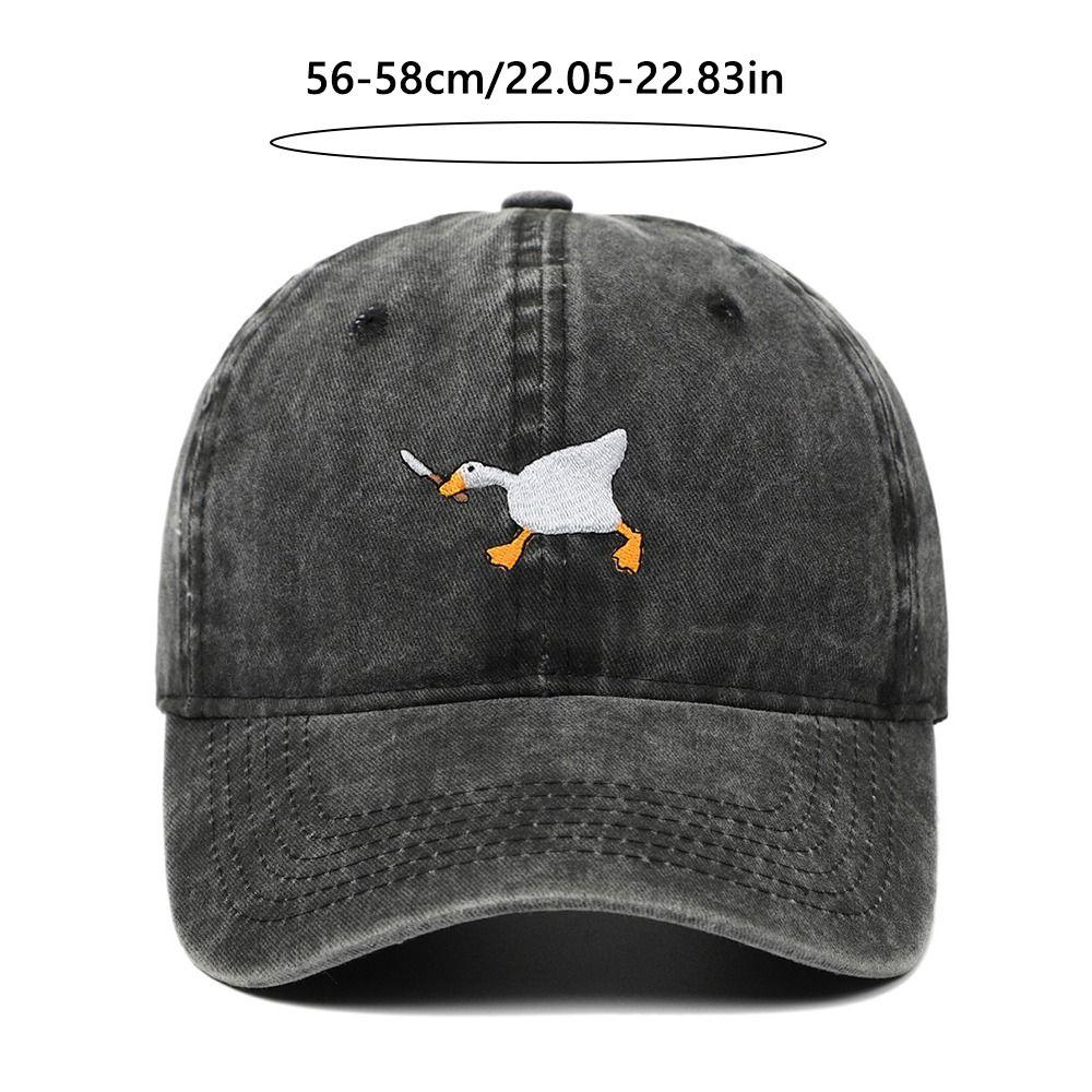 Solid Color White Goose Baseball Cap Embroidery Goose Snapback Hat Fashion Trucker Hat Women