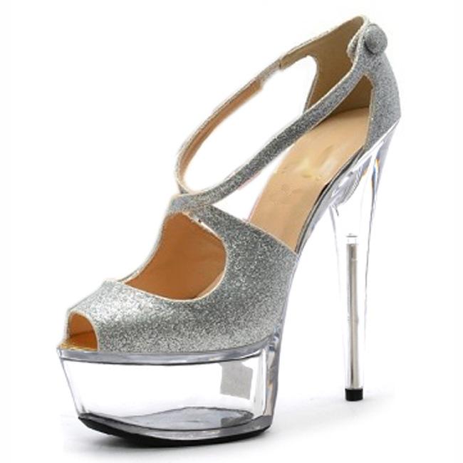 15 см высокие каблуки блестящая пудра сандалии с открытым носком ненавижу высокие каблуки водонепроницаемая платформа женская обувь