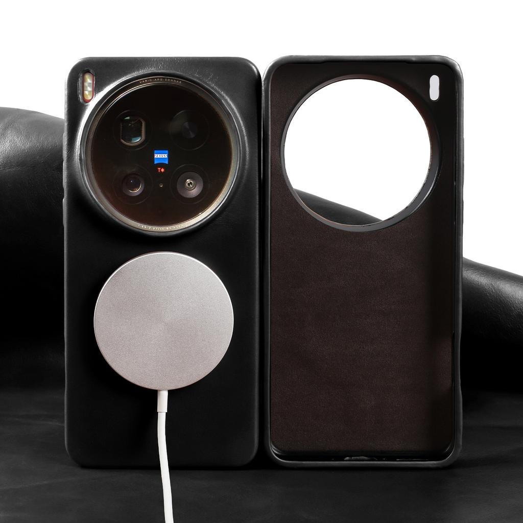 Для чехла Magsafe Для Vivo X200 Ultra X300 X100 X80 X90 Ретро Натуральная Кожа Крупнозернистая Масляная Вощеная Кожа Магнитные Чехлы