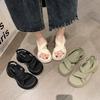 Soft Leather Sandals Women's 2025 Summer New Muffin Platform Small Beach Shoes Design Feeling with Skirt Roman Shoes