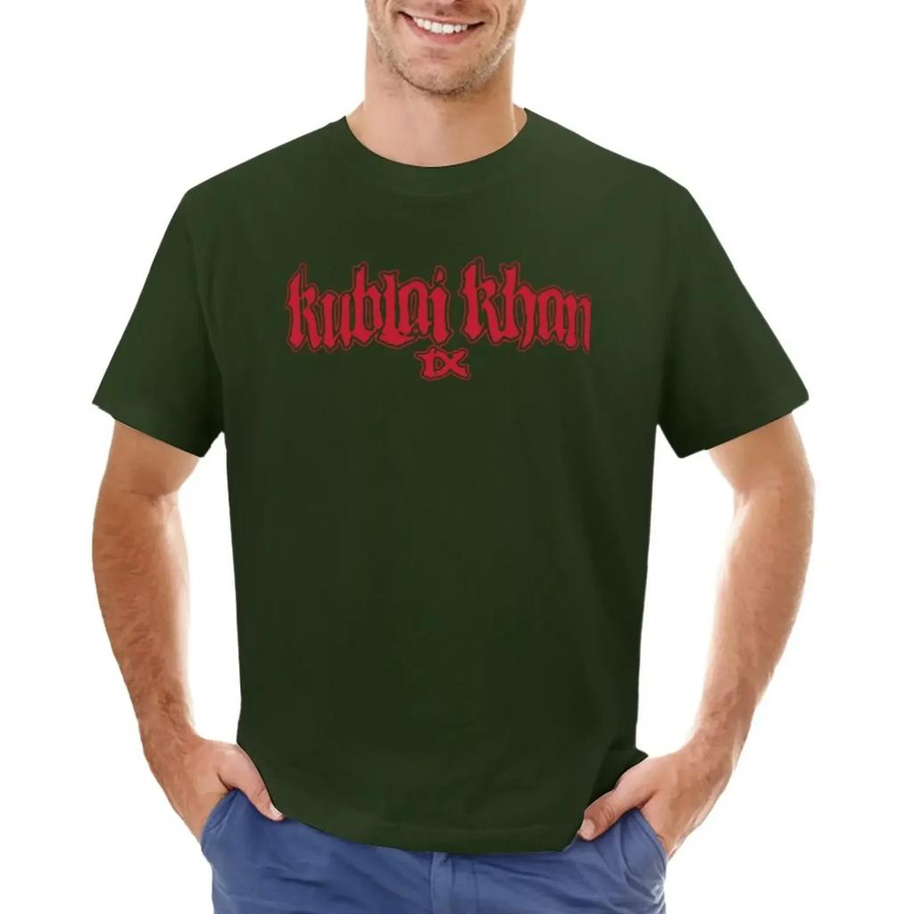 funny t shirts oversized t shirt t shirts Kublai Khan TX Band text illustration designs T-Shirt harajuku