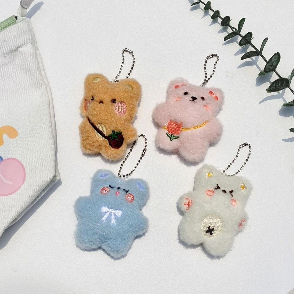 Mini Key Pendant Plush Stuffed Animals Toy Hobbies Bear Shaped Keychain