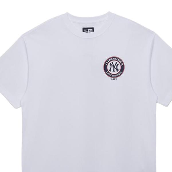 New Era SS24 Нью-Йорк Янкиз NY Принт Буквами Круглый Вырез Короткий Рукав Футболка Унисекс Топы Белый 14187399