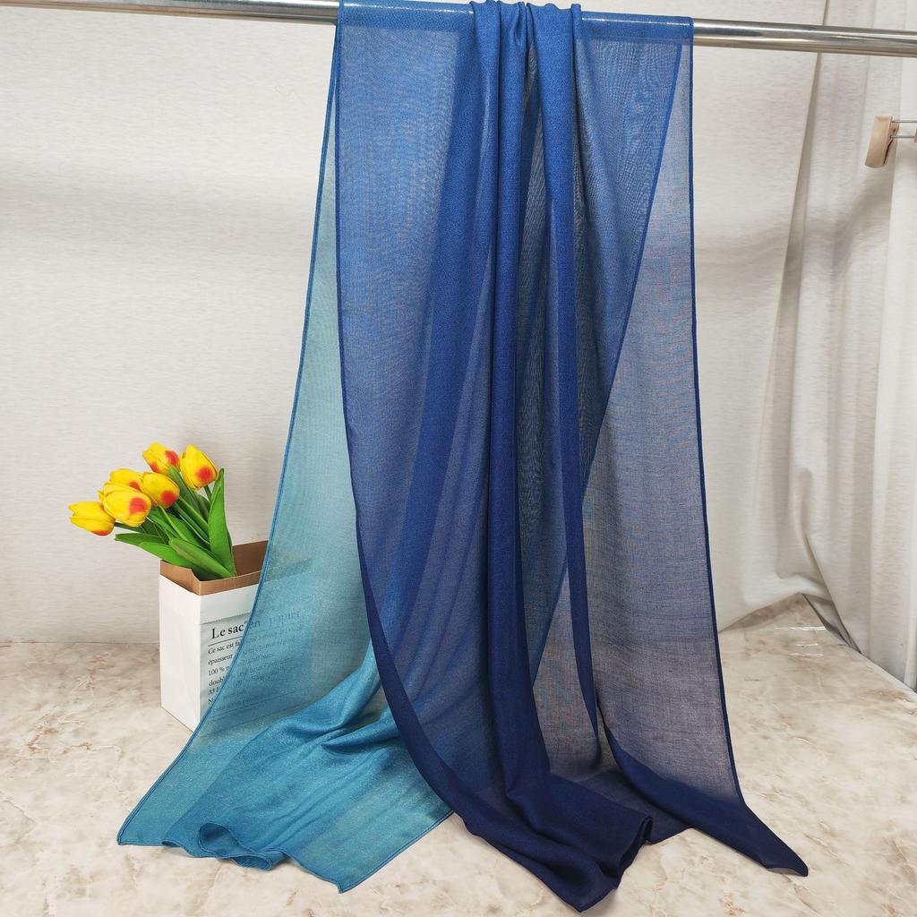 New Bamboo Gradient Modal Scarf Elegant Tie-Dye Muslim Hijab Breathable Sunscreen Headband for Women Summer Lightweight Hijab