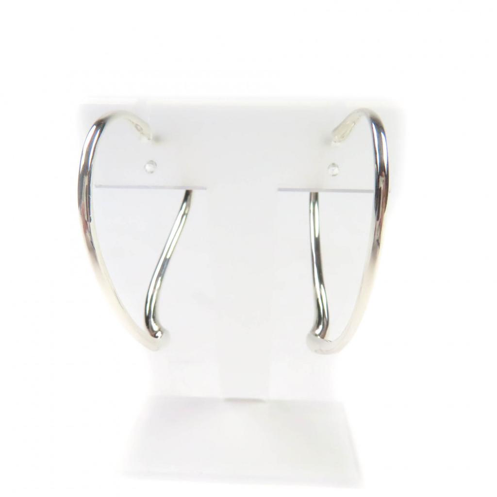 Great TIFFANY&Co. Pierce Open Heart Hoop Pierce Silver 925 Women Used