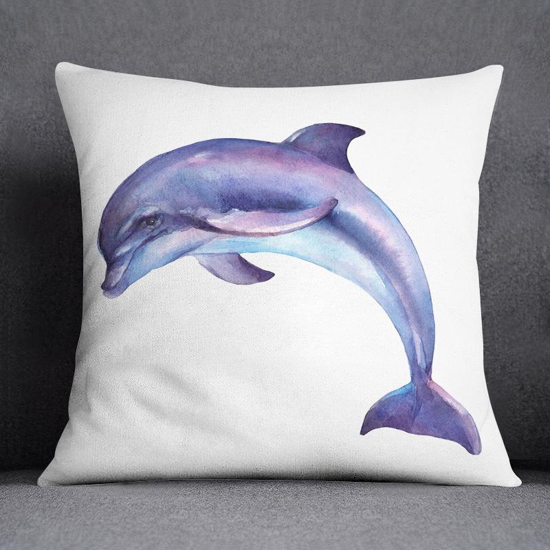 Наволочка с изображением морского животного и русалки, украшение для дома, квадратная наволочка, украшение для дома и офиса, наволочка