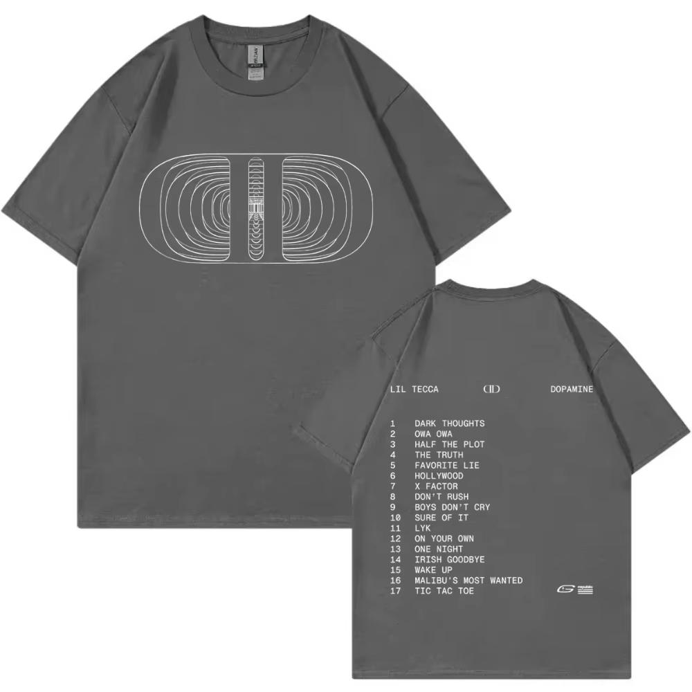 Rapper Lil Tecca Dopamine 2026 Springsummer New Album Merch Tshirt Fashion Hip Hop T Shirts Men Women Casual Short Sleeve Top