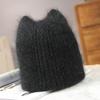 Простая шапка с ушками из меха кролика для женщин, зимняя теплая шерстяная шапка, милая и милая женская шапка