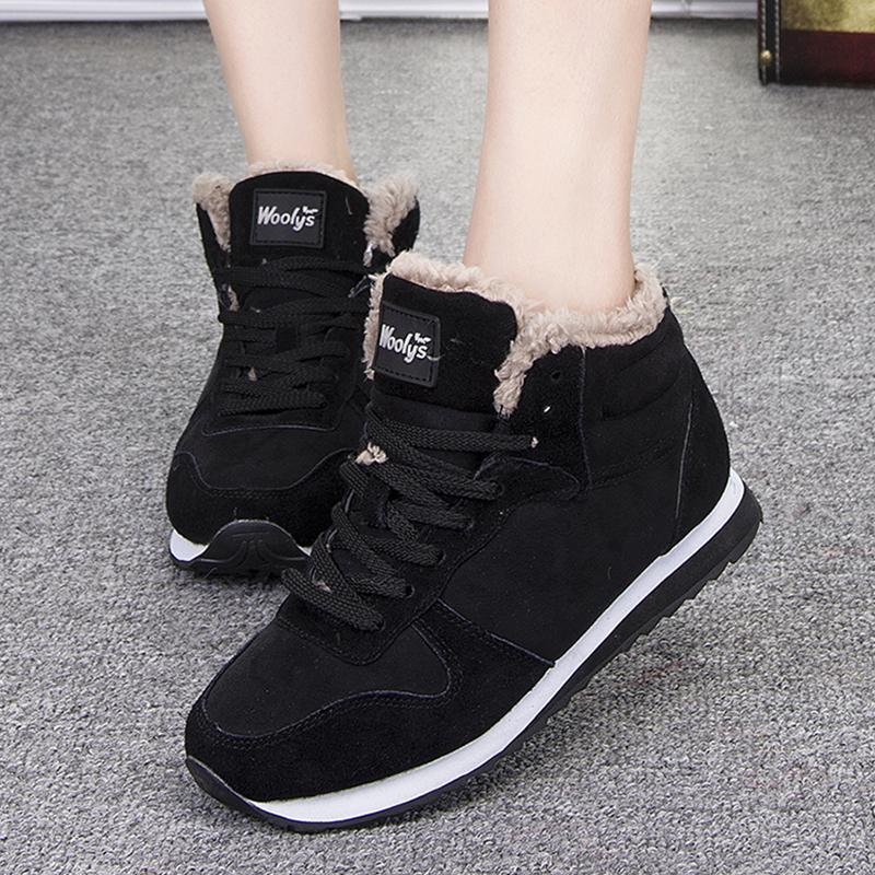 Женская зимняя повседневная обувь, сохраняющая тепло, плюшевая модная женская уличная зимняя обувь