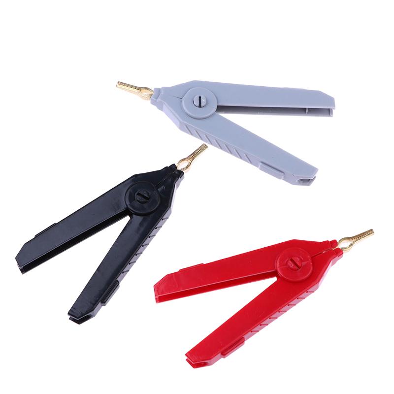 1Pc Alligator Clip 90Mm Kelvin Copper Gold Plate Clip Lcr Test Clip Duckbill Clip For Precision Electrical Instrument Tool
