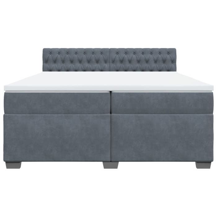 Maison Exclusive - Sommier à lattes de lit et matelas Gris foncé 200x200cm Velours