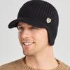 New Men Winter Knitted Hat Outdoor Ear Protection Keep Warm Winter Cap Casual Fashion Brim Earflap Hats